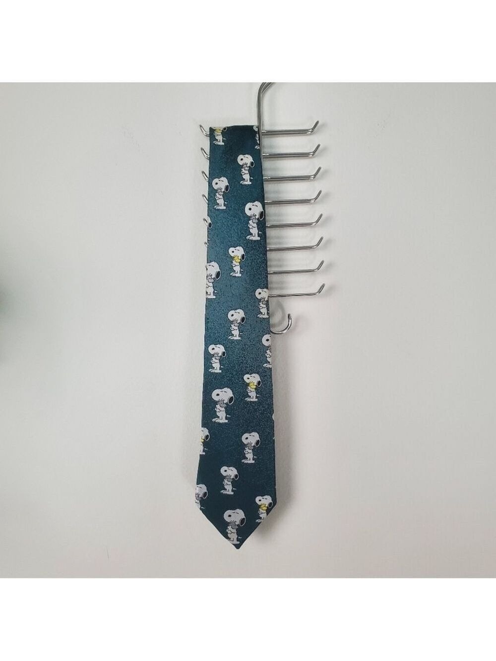 Vintage Cervantes Snoopy Woodstock Tie Hunter Green